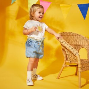 Short bloomer en jean Bleu