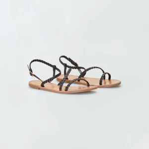 Sandales à brides plates noir