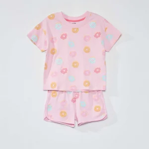 Ensemble pyjama court avec imprimé - 2 pièces Rose