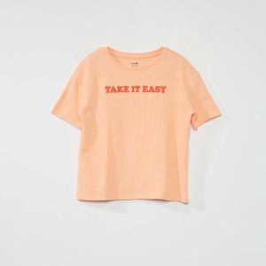 Tee-shirt manches courtes 'take it easy' Orange