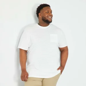 T-shirt en jacquard uni blanc