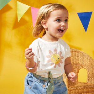 T-shirt en jersey avec imprimé fantaisie Blanc