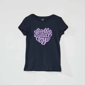 Tee-shirt en jersey avec imprimé Bleu