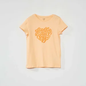Tee-shirt en jersey avec imprimé Orange