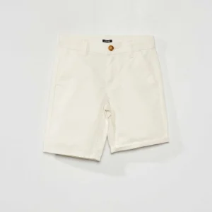 Bermuda chino en twill coloré blanc