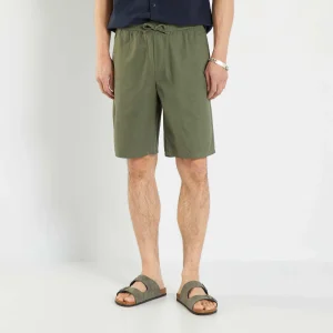 Bermuda en coton uni Vert