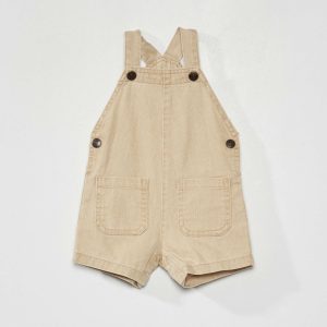 Salopette courte en denim Beige