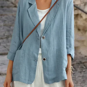 Blazer Lin Femme Léger Été - Élégance Naturelle et Respirant