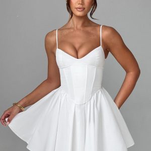 Robe Courte | Corset Structuré et Jupe Fluide | Idéale pour une soirée ou un événement estival