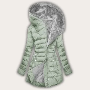 Manteau doudoune élégant à capuche asymétrique