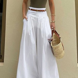 Pantalon Large Femme | Léger et Aéré | Parfait pour l’été et les vacances au soleil