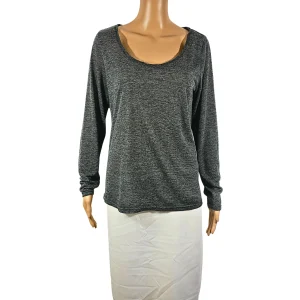 by second female top longue manches en maille pour femme