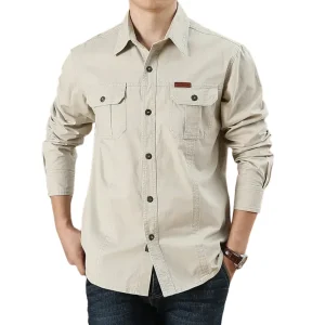 Chemise en Jean Beige Homme