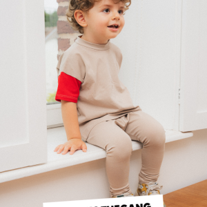 Legging Lucie mixte en coton bio beige