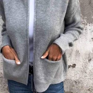 Veste Zippée Laine Femme/Homme Chaude Élégante Minimaliste