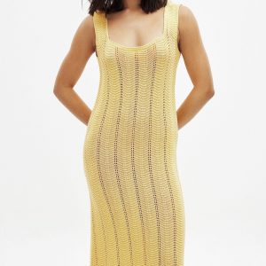 Robe Midi Femme Maille Fine | Coupe Fluide, Col Rond | Style Confort Moderne