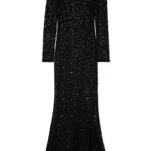 Robe Longue Femme Dentelle Transparente | Épaules Dénudées, Coupe Sirène | Élégance de Soirée