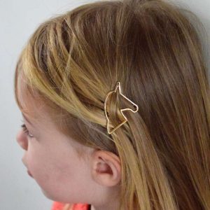 Barrette LICORNE couleur dorée