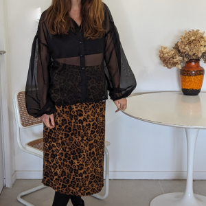 Women&Kids : Jupe Margaux léopard, mi-longue