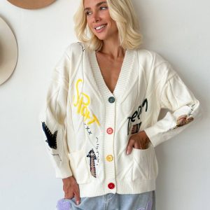 Cardigan Oversize | Brodé et Original | Idéal pour un look casual créatif et confortable