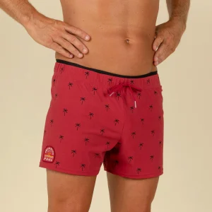 Short De Bain Natation Homme –  Swimshort 100 Court – Cali Rouge Noir – Disponible à Kinshasa