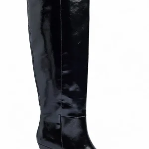 Bottes Montantes Vernies | Bout Pointu et Talon Évasé | Idéales pour une allure audacieuse