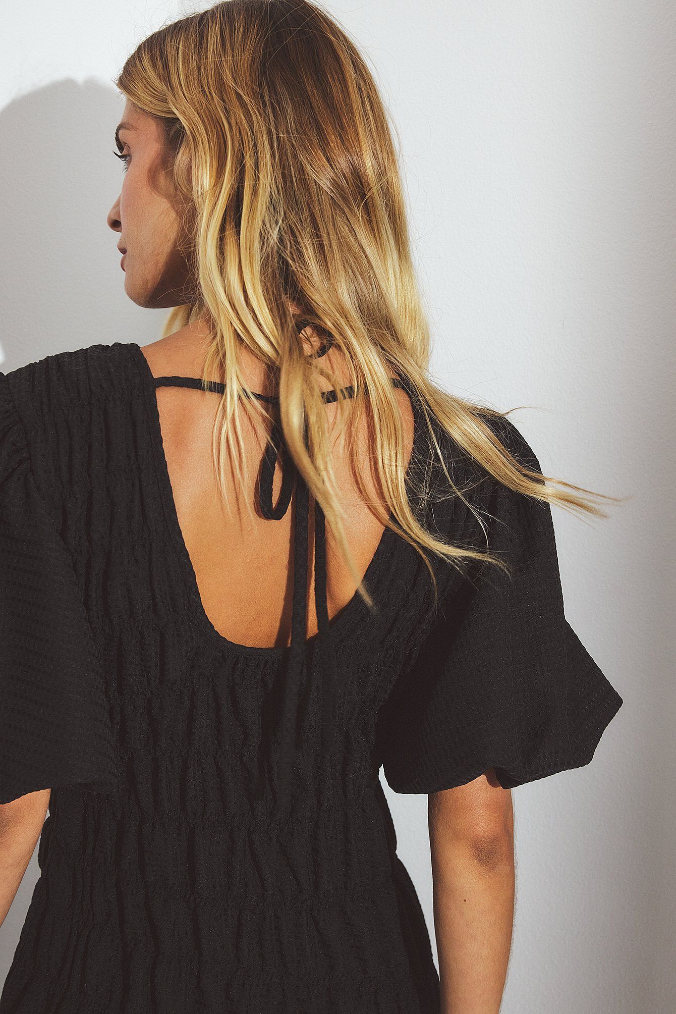 Robe Longue Femme | Effet Froncé & Manches Ballon | Silhouette Aérée & Élégance Moderne – Image 6