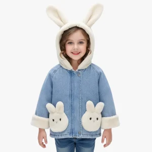 Veste en Jean à Capuche Lapin Fille