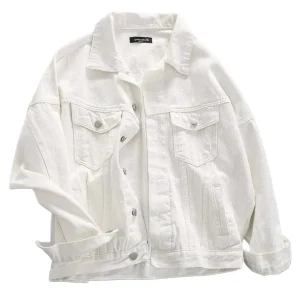 Veste en Jean Blanche Oversize Femme