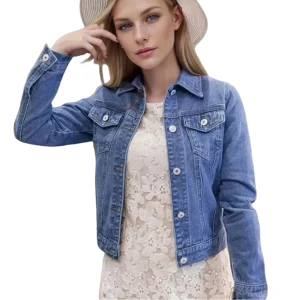Veste en Jean Coupe Droite Femme