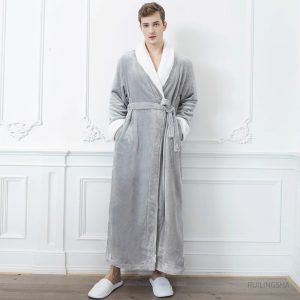 Veste Robe de Chambre Polaire Homme