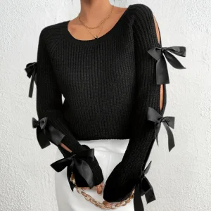 ANNA Pull Femme Élégant Confortable Noir Polyvalent